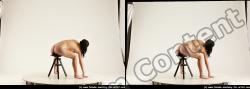 Nude Woman Asian Sitting poses - ALL Average long black Sitting poses - simple 3D Stereoscopic poses Pinup